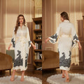 New Pajamas Comfortable Single Robe Long-Sleeved Robe Bathrobe Women's High-Grade Satin Ice Silk Nightgown
