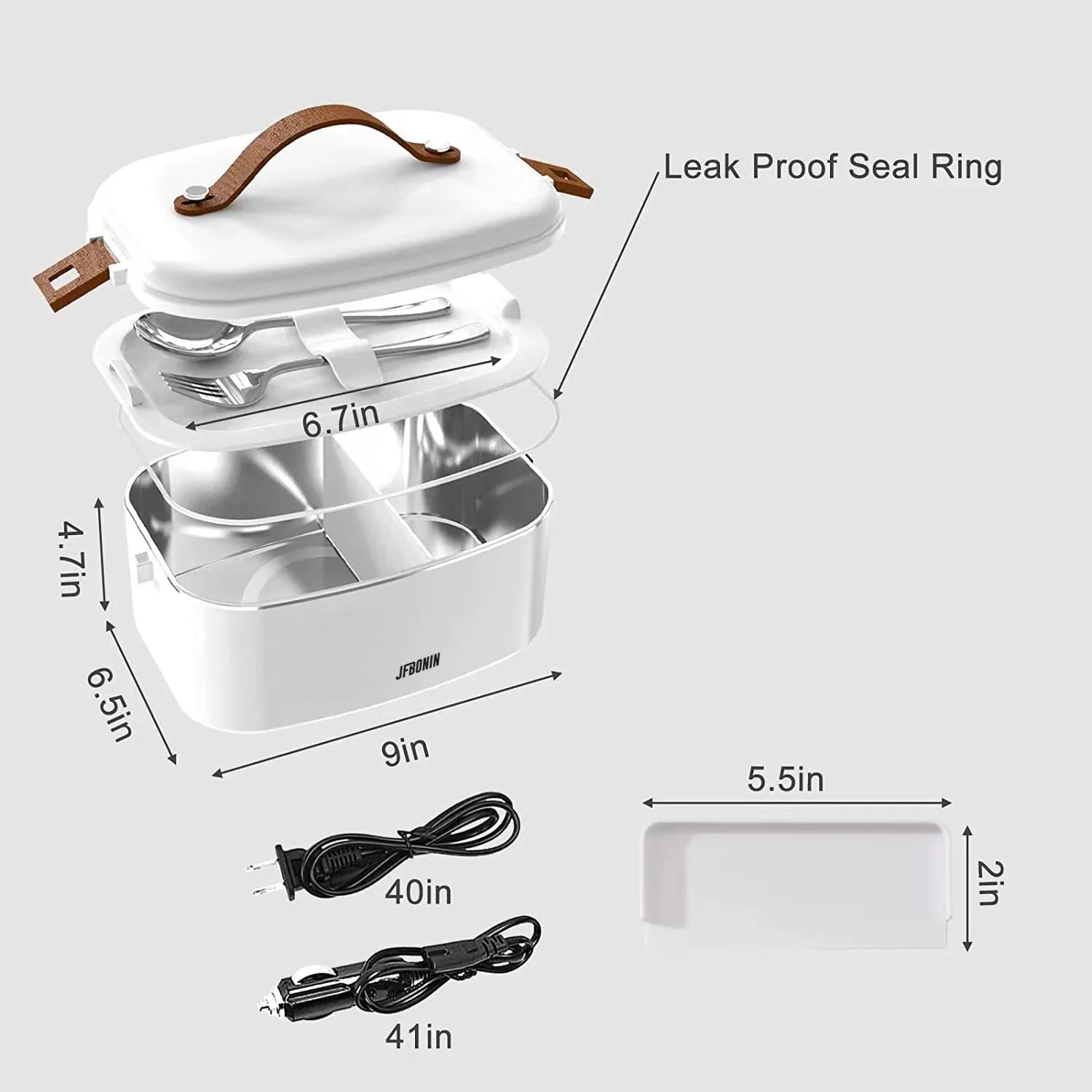 Car & Office Dual-use Electric Heating Lunch Box, Portable Insulated Bento Container