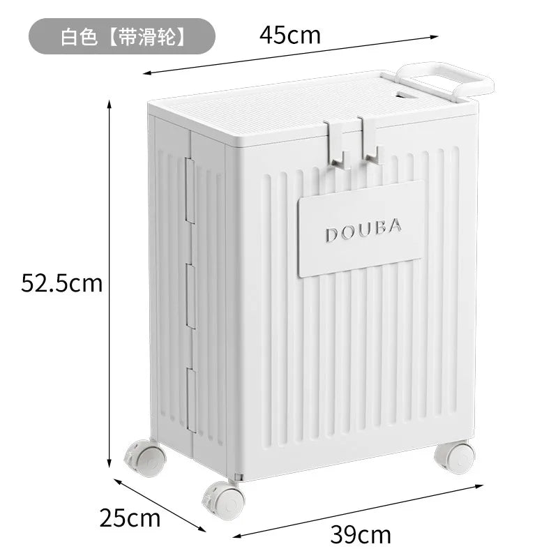 Foldable Laundry Hamper with Wheels Large Capacity Bathroom Dirty Clothes Basket Rolling Storage Cart Laundry Organizer Bin