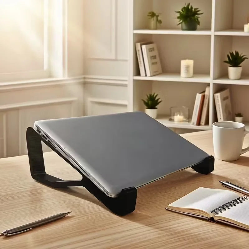 Ergonomic adjustable laptop stand with tilt and height adjustment - portable for MacBook, PC, minimalist design