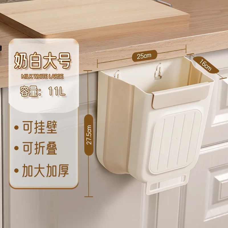 Foldable Hanging Trash  New Bin for Kitchen Thick Large Mouth Multi Functional Waste Bin Garbage Bin trash can foldable bin
