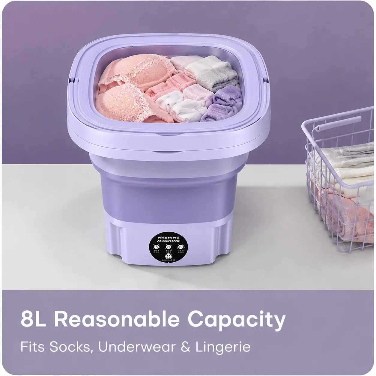 USFoldable Mini Washing Machine Portable Small Washer with Spin Dryer, Stock,Space Saving Compact Lau Underwear Lingerie Baby