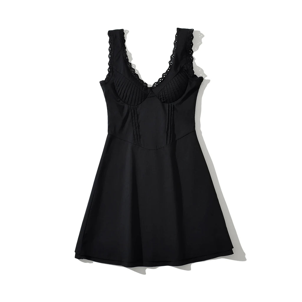 Mini dresses for women 2024 Summer white lace dress bodycon sexy knitted dresses elegant evening party dresses vintage clothes