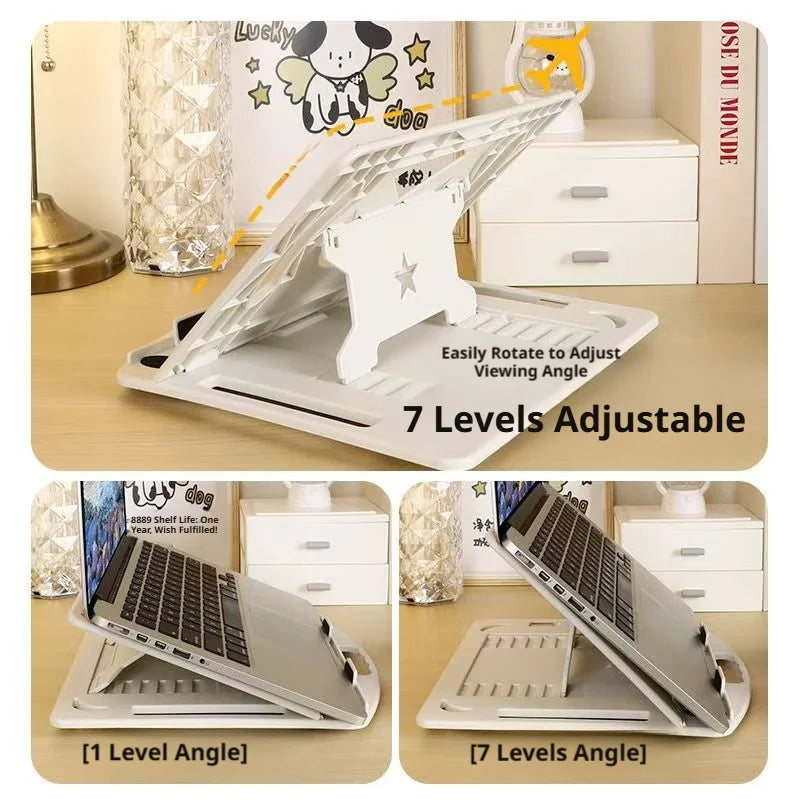 Collapsible and Adjustable Laptop Stand, Portable Ergonomic Laptop 360-Degree Rotating Object-holding Elevation Stand