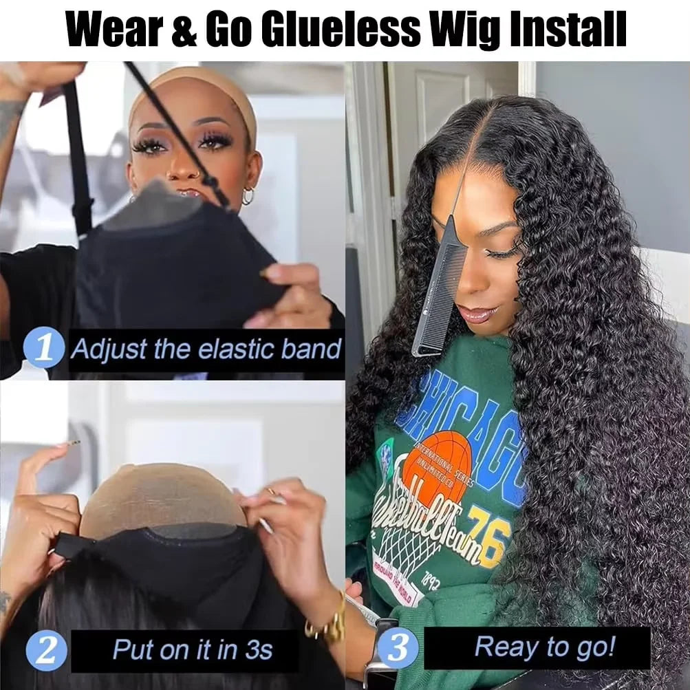 Glueless 5x5 Ready To Wear Deep Wave Hd Lace Clousure Wig Human Hair Pre Plucked 13x6 Hd Frontal Curly Brazilian Wigs For Women