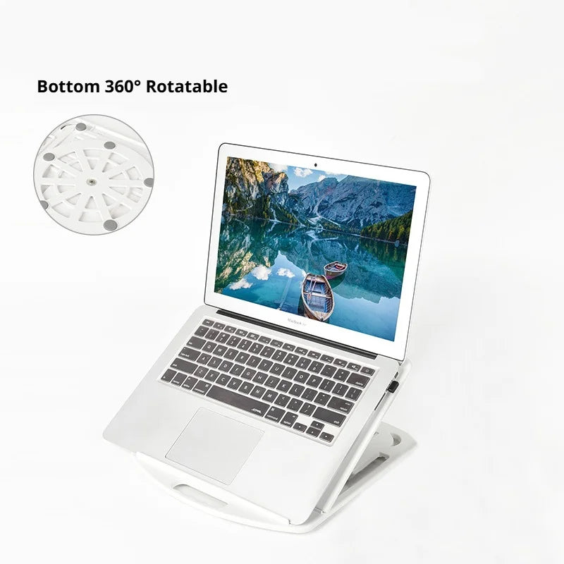 Collapsible and Adjustable Laptop Stand, Portable Ergonomic Laptop 360-Degree Rotating Object-holding Elevation Stand
