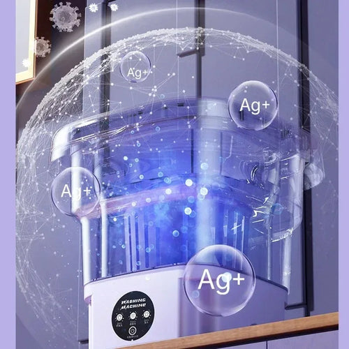 8L Portable Foldable Washing Machine Mini Laundry Washer Spin Dryer for Socks Underwear Panties Home Use