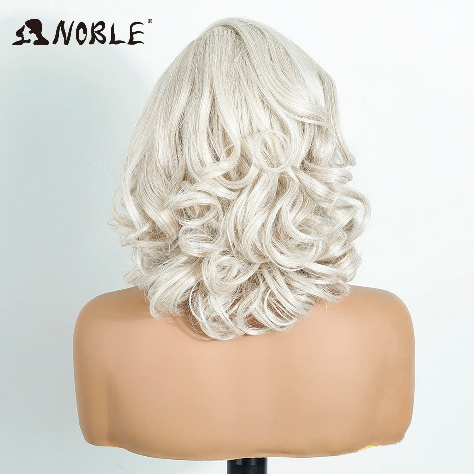 Noble Synthetic Lace Front Wig Wavy Lace Wig Ombre Lace Front Wig Cosplay Wig White Wigs For Women Lace Wig synthetic Lace Wig