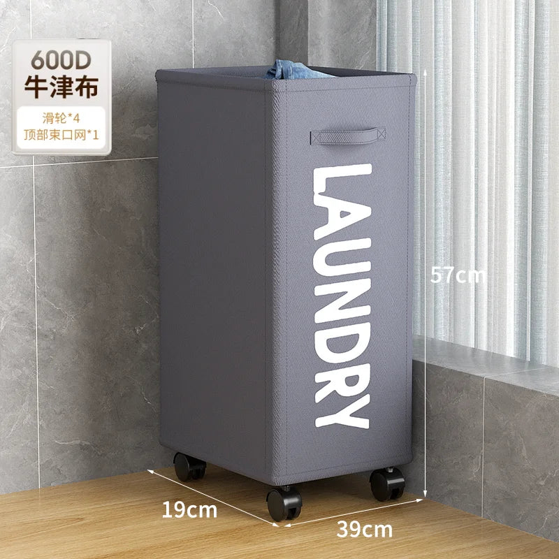 Foldable Laundry Hamper with Wheels Large Capacity Bathroom Dirty Clothes Basket Rolling Storage Cart Laundry Organizer Bin