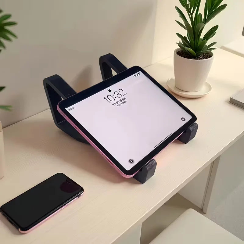 Ergonomic adjustable laptop stand with tilt and height adjustment - portable for MacBook, PC, minimalist design