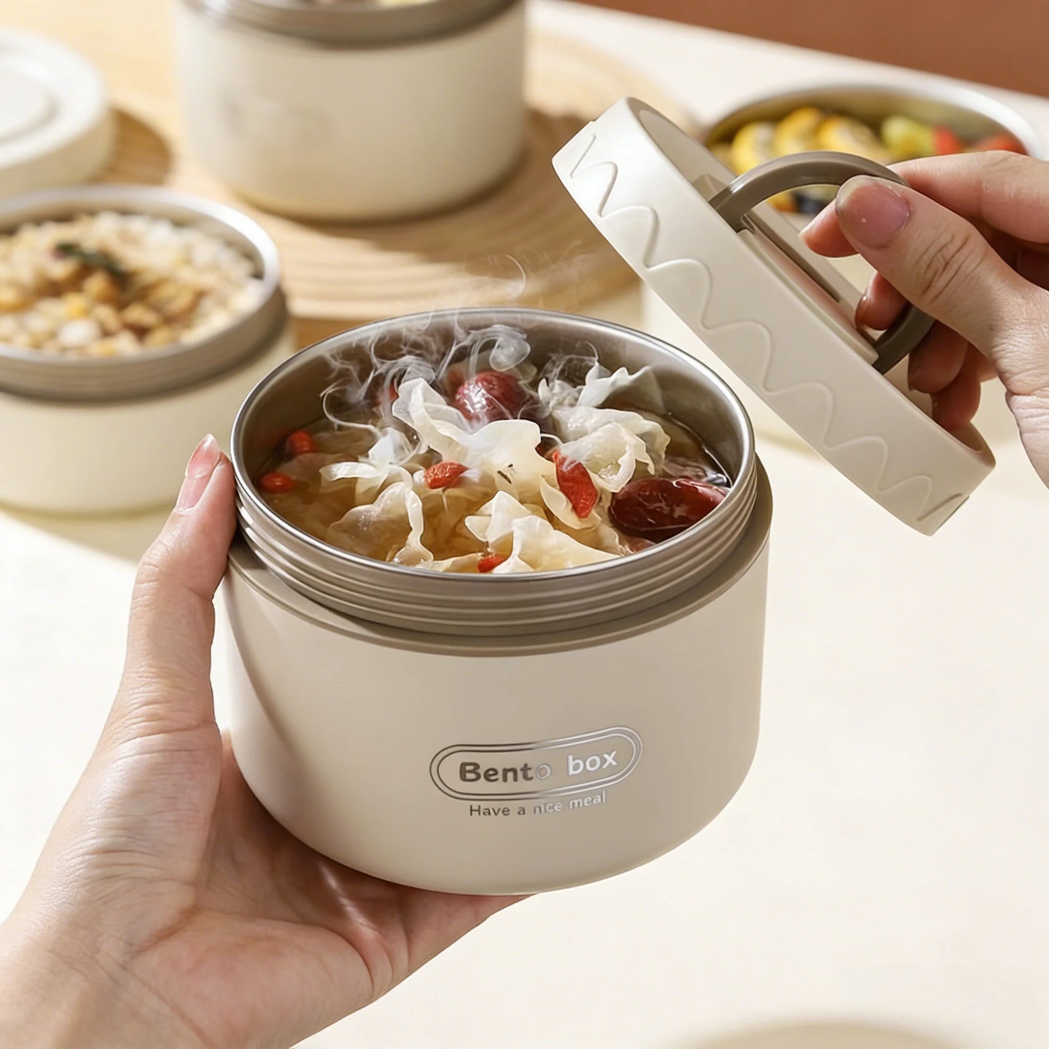 Lunch Box for Office Workers, Lunch Box with Lid, Leak-Proof, Portable Lunch Box, Fresh-Keeping Box, Microwaveable, Stainless Steel Insulated Lunch Box, Dormitory Canteen, Portable Lunch Box for Work