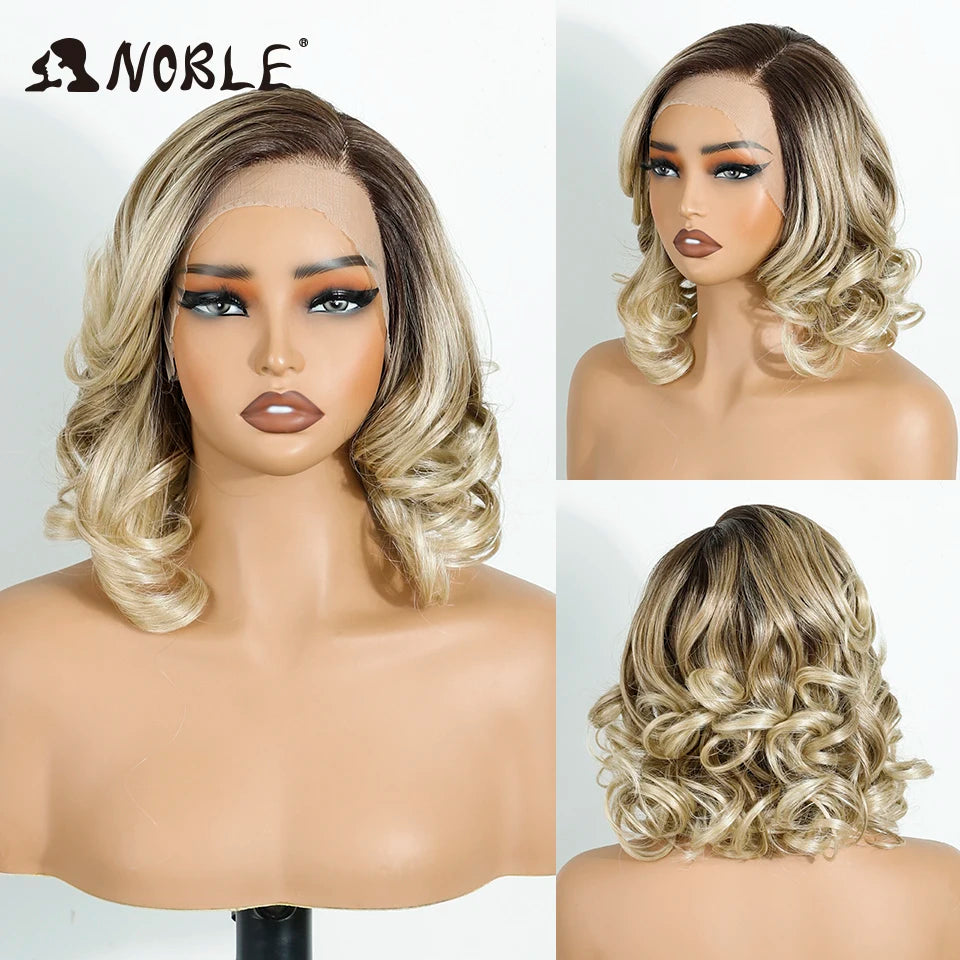 Noble Synthetic Lace Front Wig Wavy Lace Wig Ombre Lace Front Wig Cosplay Wig Natural Wigs For Women Lace Wig synthetic Lace Wig