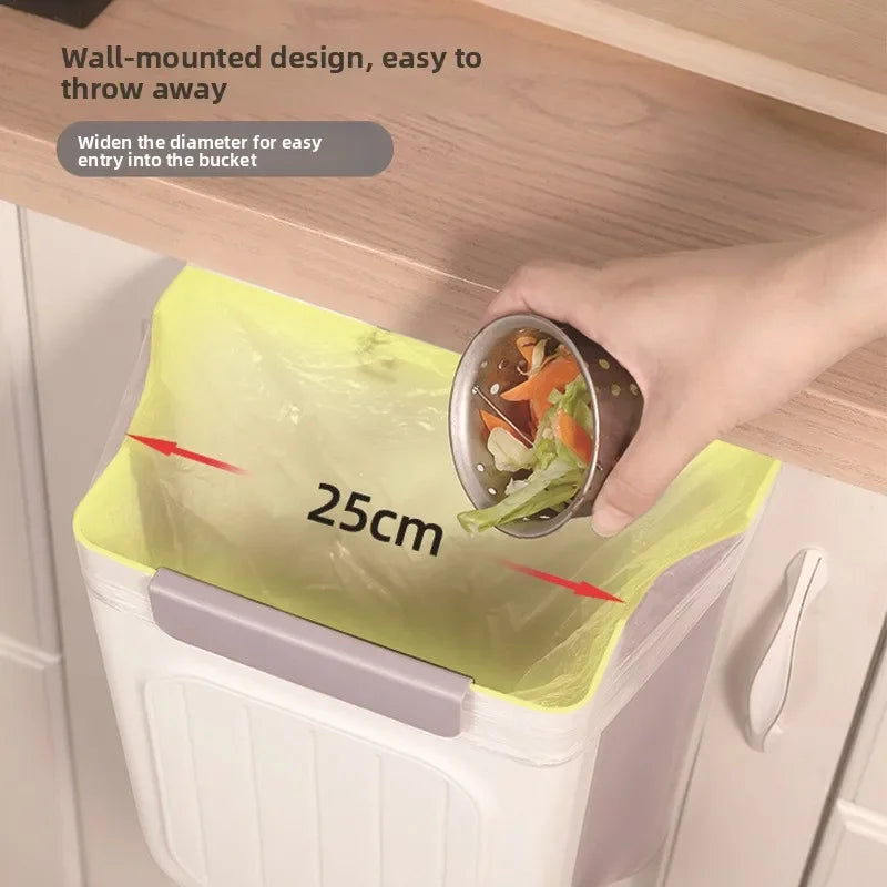 Foldable Hanging Trash  New Bin for Kitchen Thick Large Mouth Multi Functional Waste Bin Garbage Bin trash can foldable bin