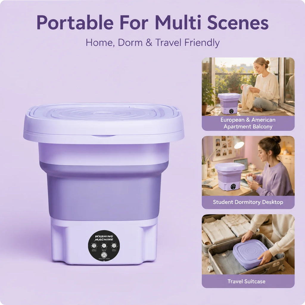 USFoldable Mini Washing Machine Portable Small Washer with Spin Dryer, Stock,Space Saving Compact Lau Underwear Lingerie Baby