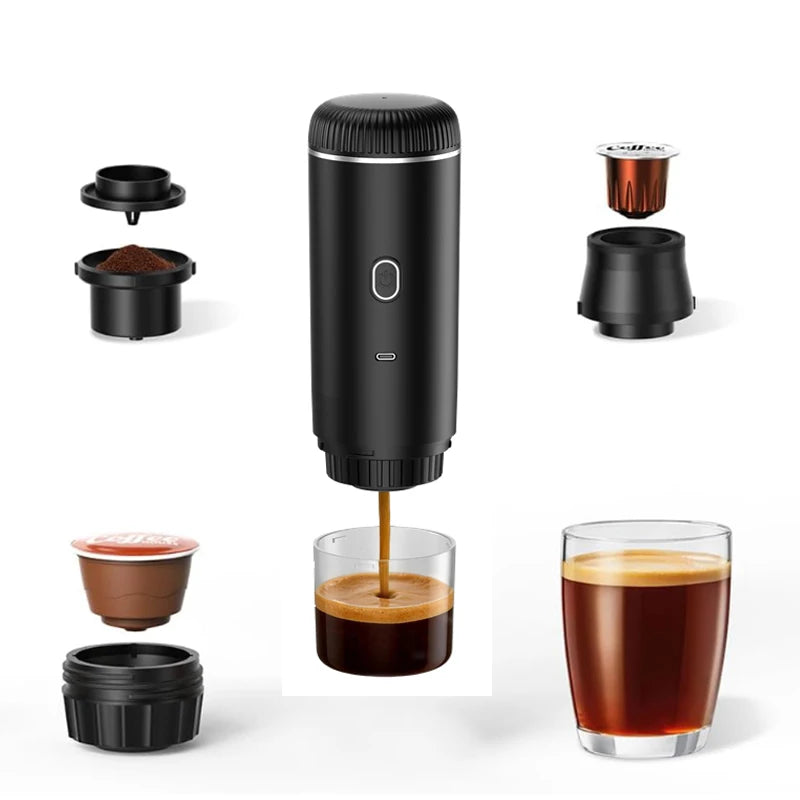 Portable Espresso Machine for TravelTravel Coffee Maker 20-Bar Extraction Compatible with Ground Coffee & NS Capsule