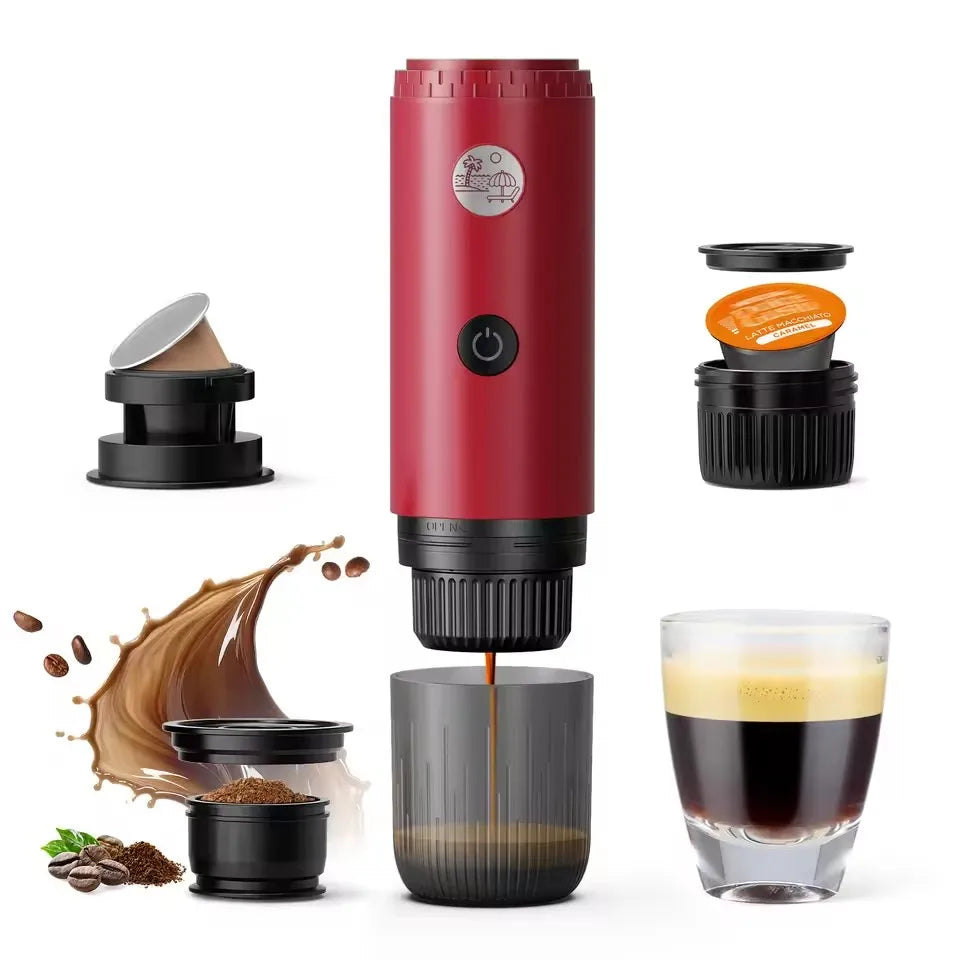 Portable 3-in-1 Espresso Machine, 200s Electric Heating, 30s Extraction, Makes 3-5 Cups, Travel Suitable