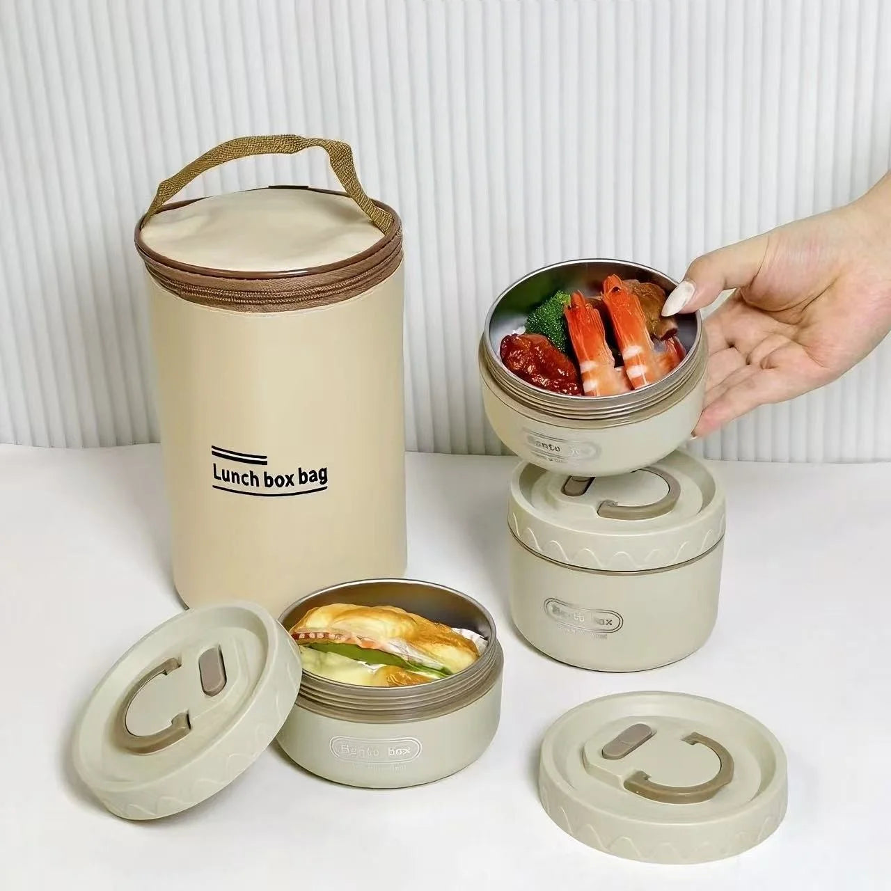 Lunch Box for Office Workers, Lunch Box with Lid, Leak-Proof, Portable Lunch Box, Fresh-Keeping Box, Microwaveable, Stainless Steel Insulated Lunch Box, Dormitory Canteen, Portable Lunch Box for Work