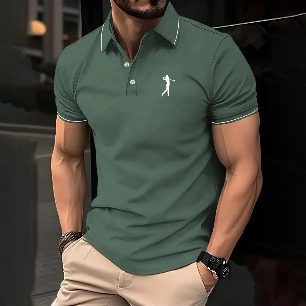 New men's Polo Shirt In Solid color, Classic men's Polo shirt, short-sleeved, high-quality Casual Business Polo shirt, Social Me