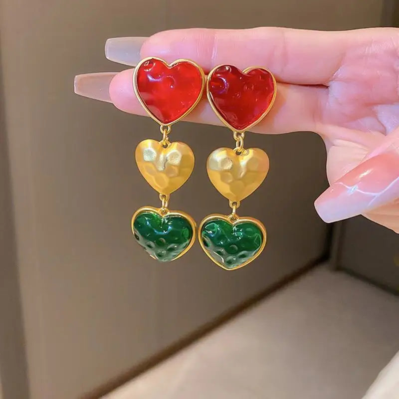 Elegant Vintage Women Classic Resin Stone Earrings Ear Clips Fashion Retro Palace Lady Party Banquet Jewelry Ear Rings