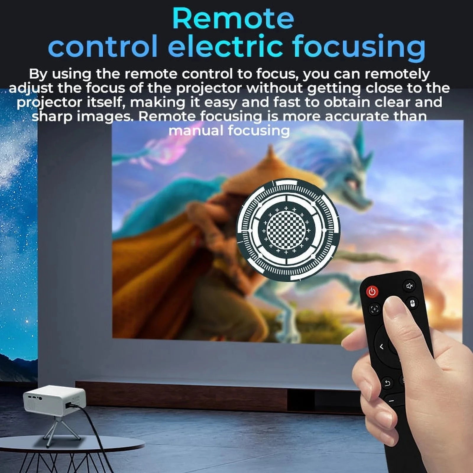1080P Mini Portable Projector with WiFi Bluetooth HDMI USB Pocket Video Projector for Home Bedroom Outdoor Theater Use