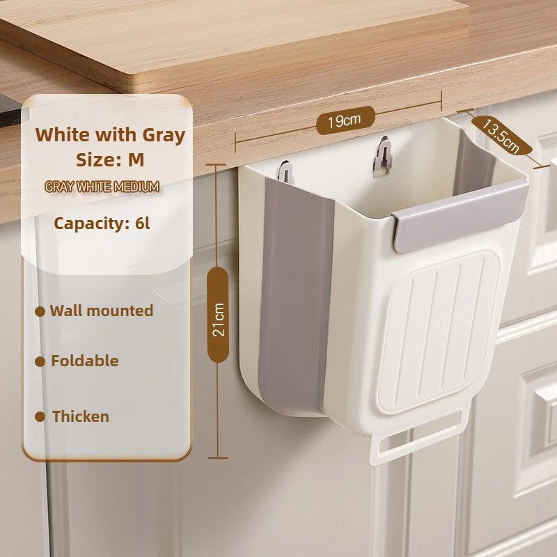Foldable Hanging Trash  New Bin for Kitchen Thick Large Mouth Multi Functional Waste Bin Garbage Bin trash can foldable bin