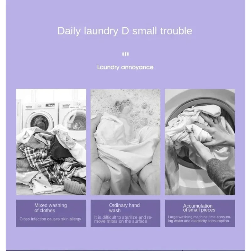 8L Portable Foldable Washing Machine Mini Laundry Washer Spin Dryer for Socks Underwear Panties Home Use