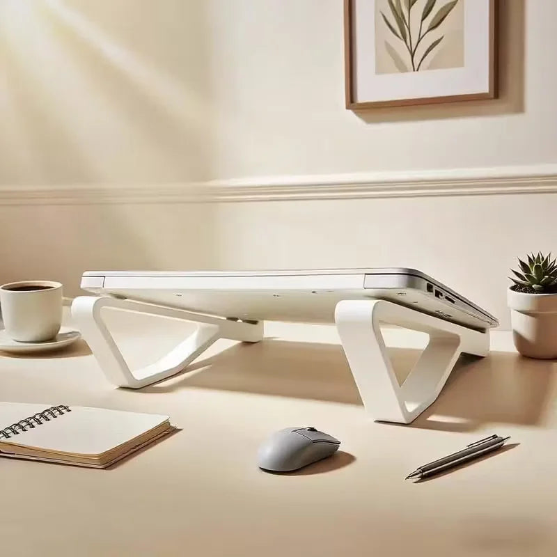 Ergonomic adjustable laptop stand with tilt and height adjustment - portable for MacBook, PC, minimalist design