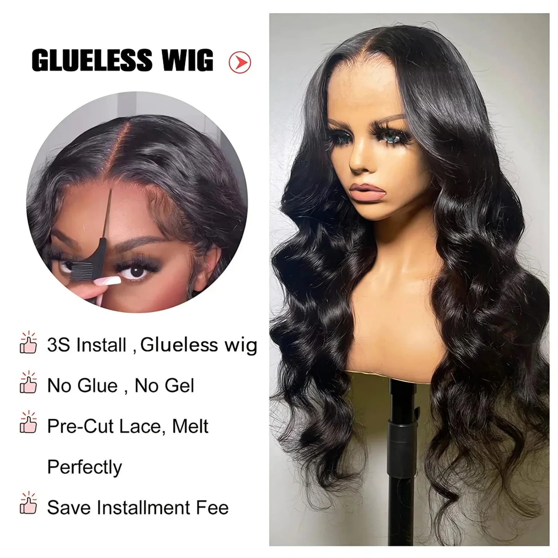 Glueless Wig Body Wave Human Hair Ready To Wear Wigs 4x4 Lace Closure Wig Wear And Go Glueless Wig Pre Plucked