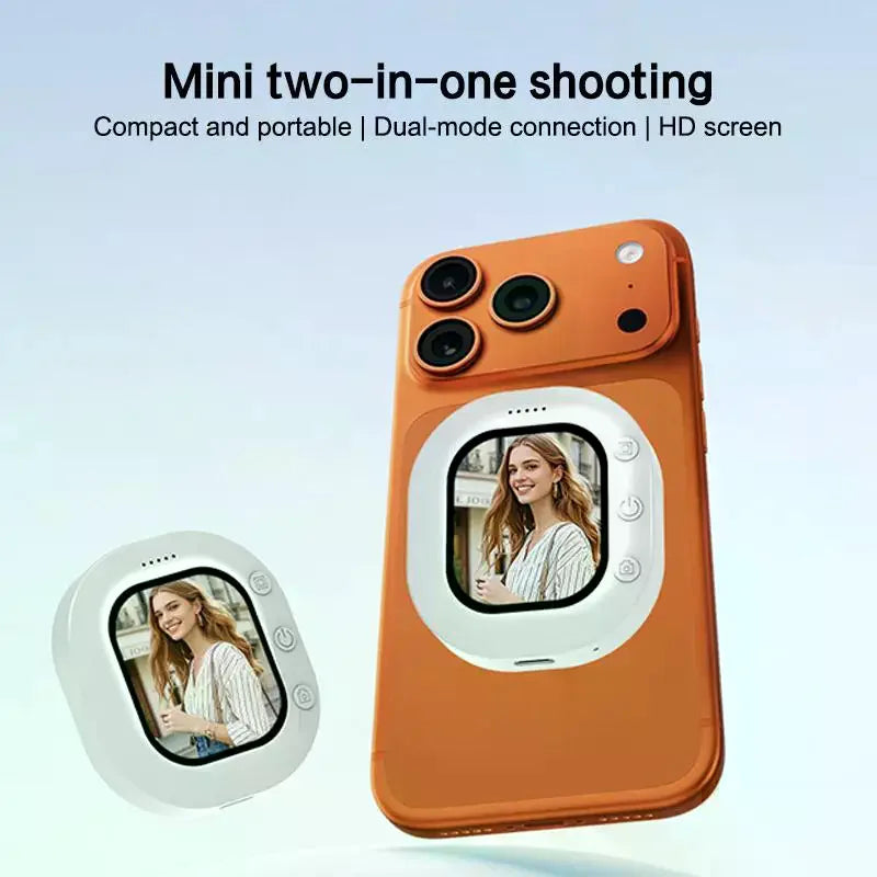 Mini Wireless Magnetic Phone Screen Projector Mobile Phone Rear Camera Selfie Video Camera For Vlog Live Selfie Screen