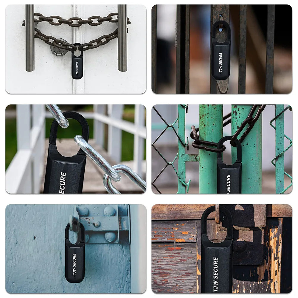 Smart Fingerprint Padlock for Locker Small Rechargeable Fingerprint Lock Keyless Biometric Thumbprint Padlock Locker Suitcase