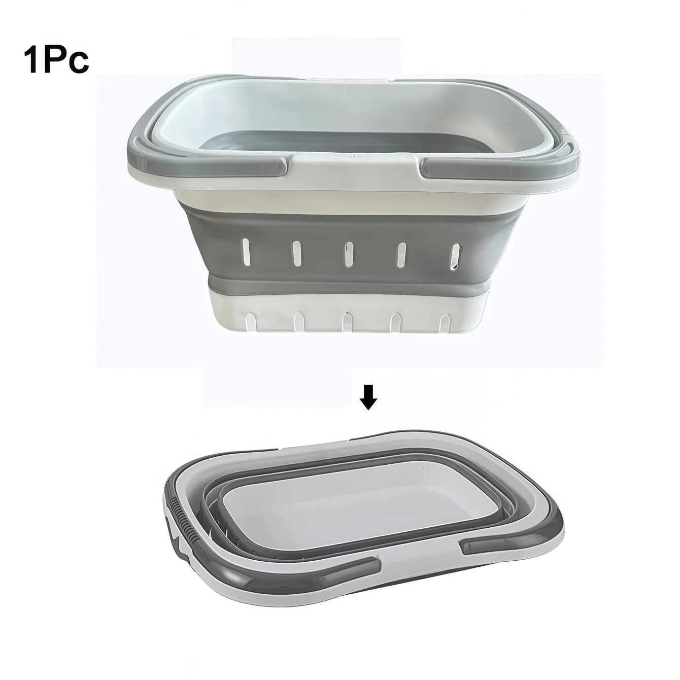 Foldable Collapsible Handled Laundry Basket Ellipse Oval Tub- Portable Washing Tub Space Saving Laundry Containers