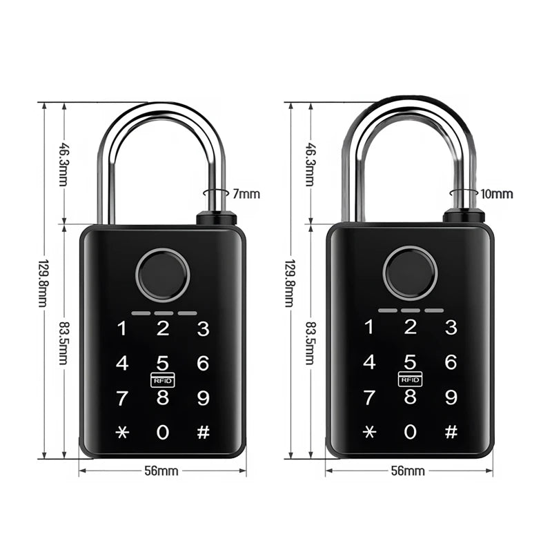 Bluetooth Waterproof Smart Padlock Fingerprint and Combination Lock Electronic Lock for Doors Windows Lockers and Luggage