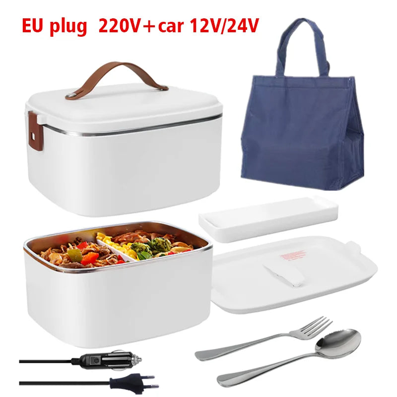 Car & Office Dual-use Electric Heating Lunch Box, Portable Insulated Bento Container