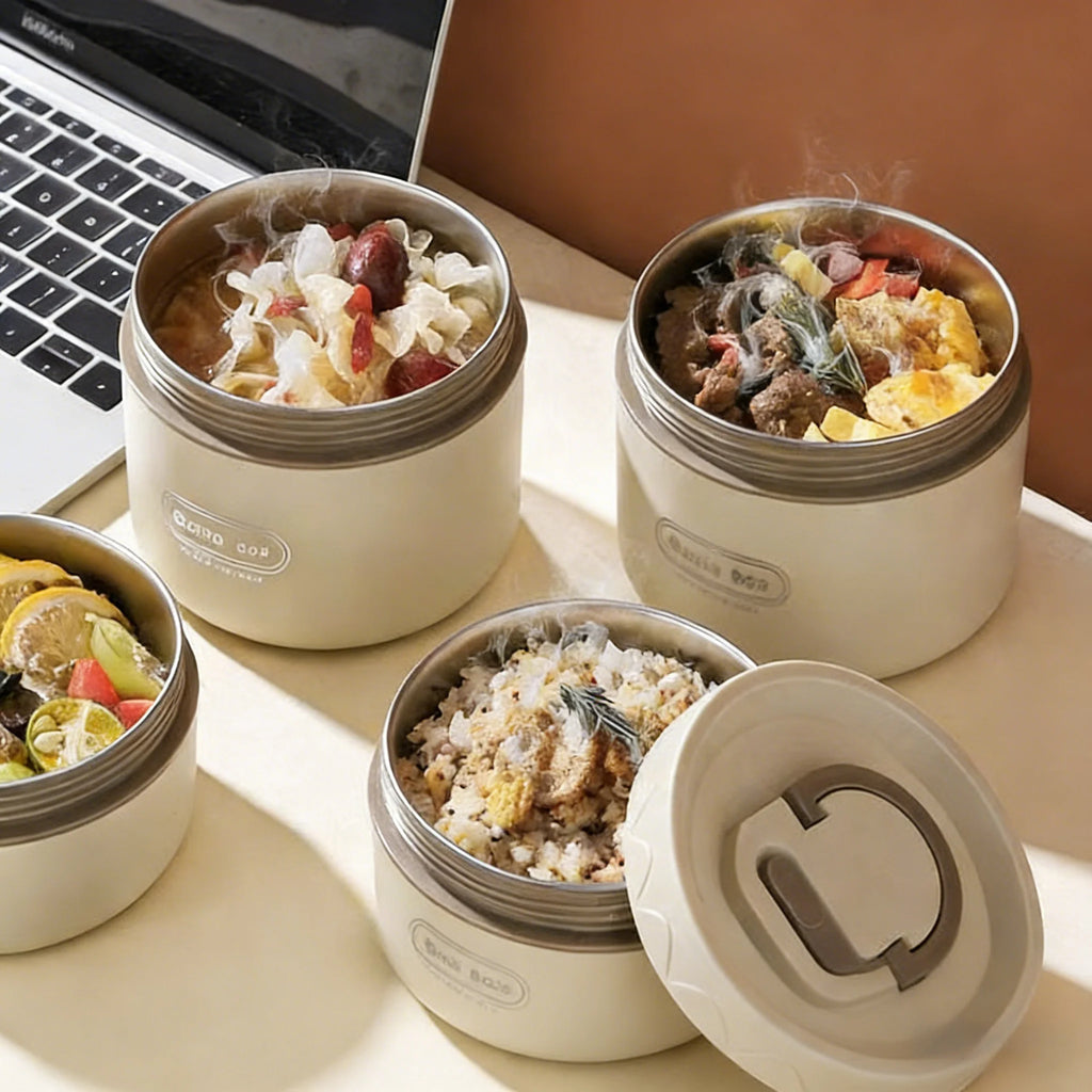 Lunch Box for Office Workers, Lunch Box with Lid, Leak-Proof, Portable Lunch Box, Fresh-Keeping Box, Microwaveable, Stainless Steel Insulated Lunch Box, Dormitory Canteen, Portable Lunch Box for Work