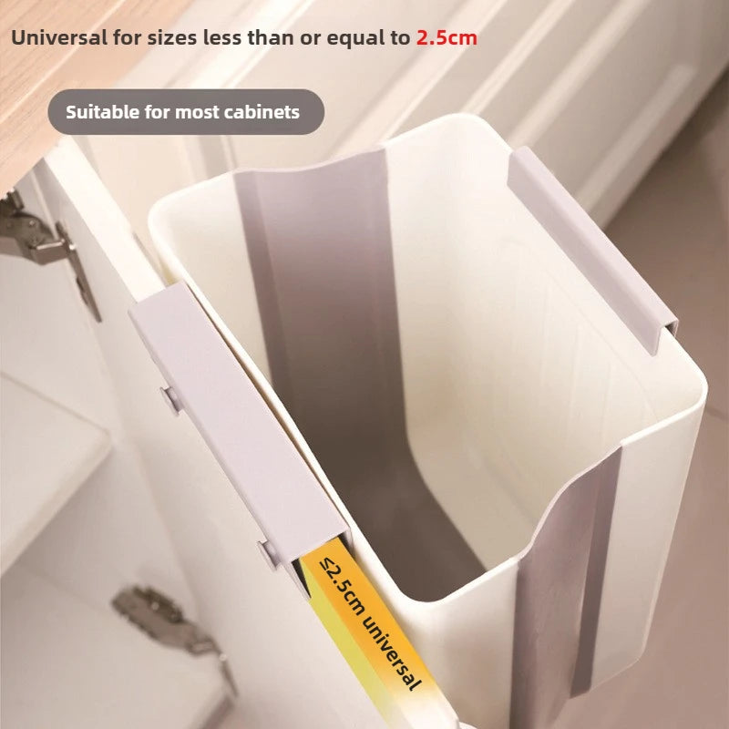 Foldable Hanging Trash  New Bin for Kitchen Thick Large Mouth Multi Functional Waste Bin Garbage Bin trash can foldable bin
