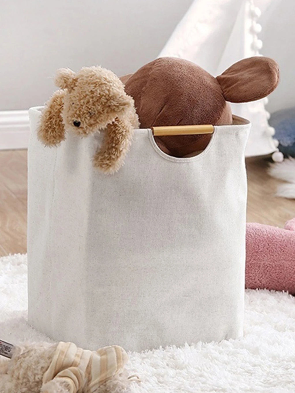 Foldable Laundry Hamper Portable Fabric Dirty Clothes Basket Clothes Storage Basket Household