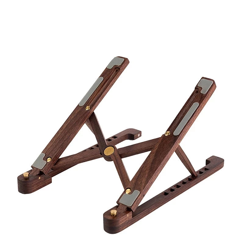 Portable Laptop Stand Wood Laptop Holder Riser Computer Tablet Stand 8 Angles Adjustable Foldable Desktop Cooling Base Holder