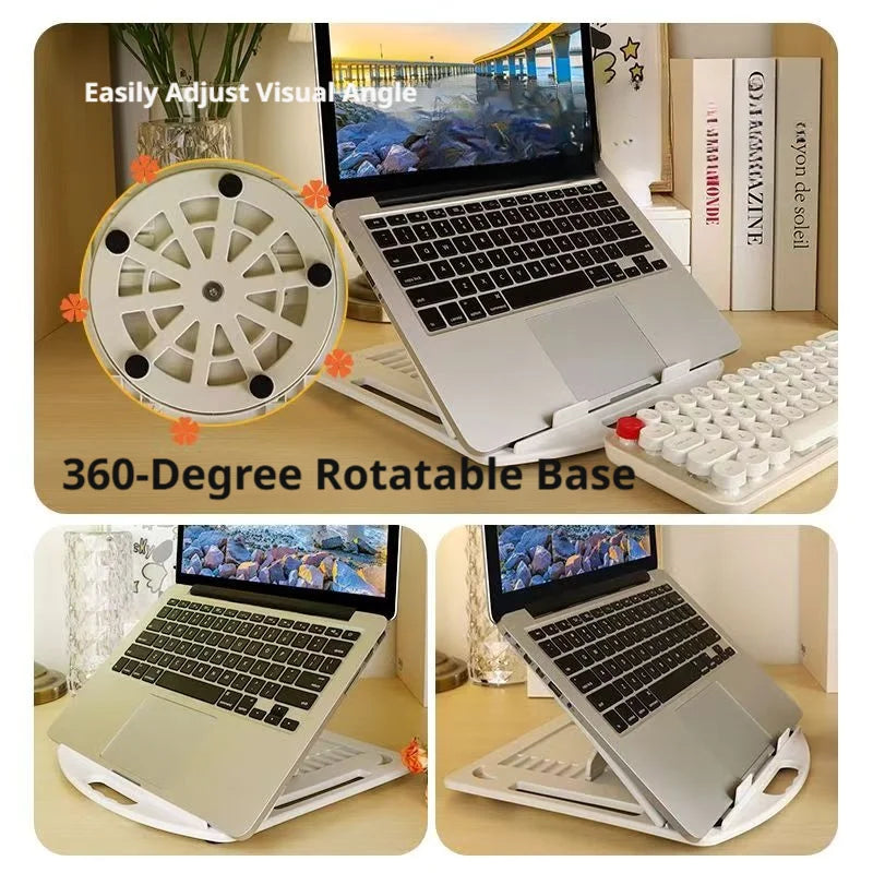 Collapsible and Adjustable Laptop Stand, Portable Ergonomic Laptop 360-Degree Rotating Object-holding Elevation Stand