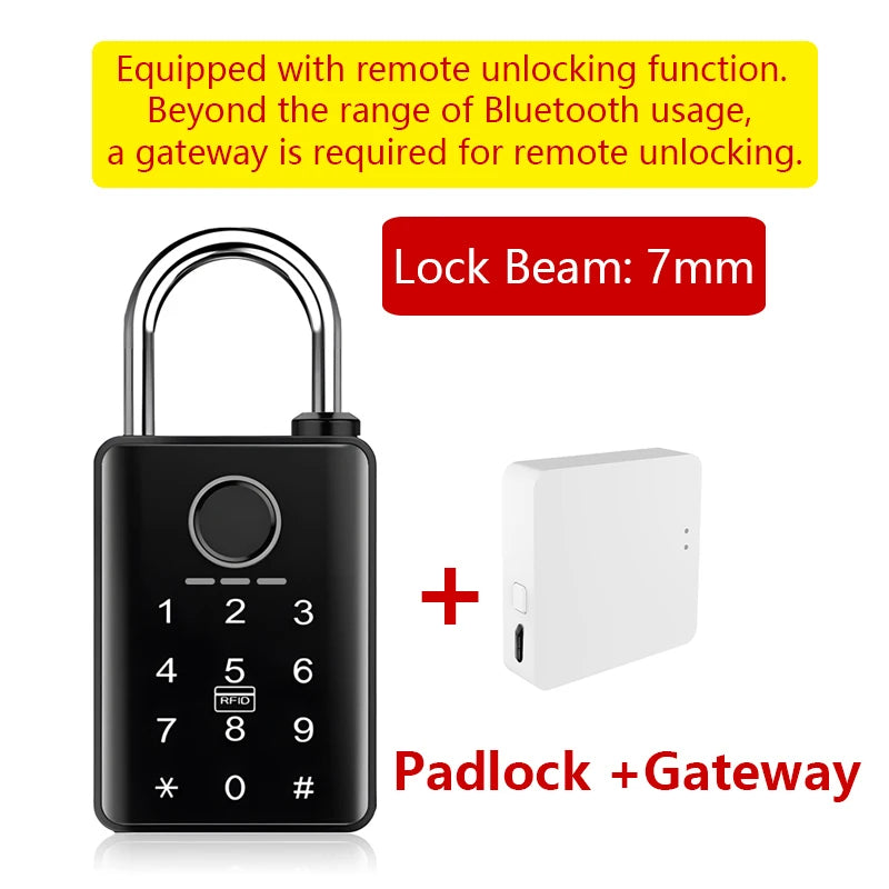 Bluetooth Waterproof Smart Padlock Fingerprint and Combination Lock Electronic Lock for Doors Windows Lockers and Luggage
