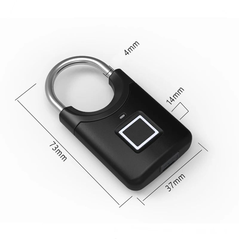 Smart Fingerprint Padlock Mini Electronic Security Locker Fingerprint Lock Anti-Theft USB Charge For Bike Gym Locker Luggage