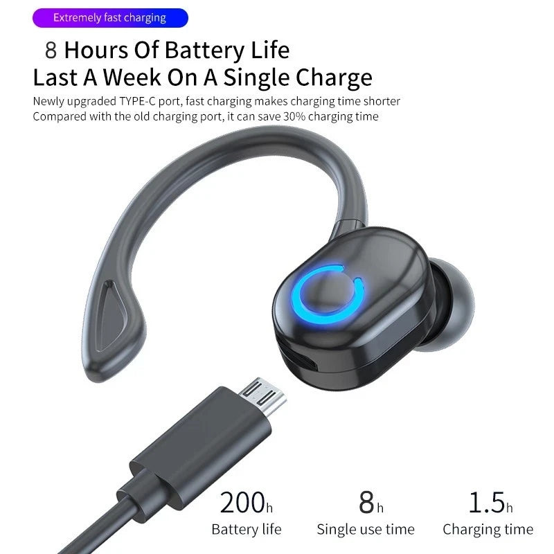 1PCS Wireless Headphones Bluetooth 5.0 Earphones With Mic Single in-Ear Sport Waterproof TWS Earbuds Bluetooth Handsfree Headset
