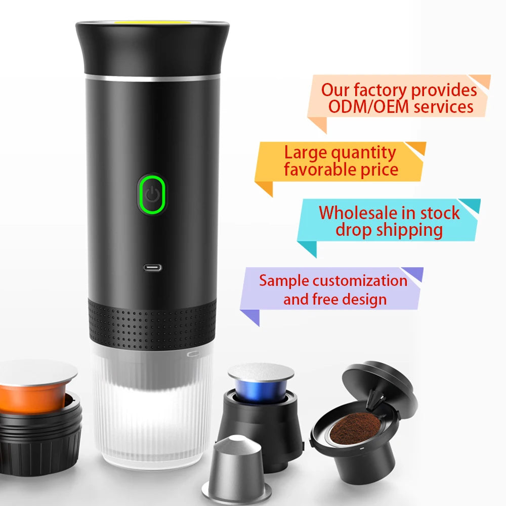 Portable Electric USB Powered Espresso  Outdoor Coffee Capsule Automatic Coffee Machine for Both Hot Cold Water Easy to Use