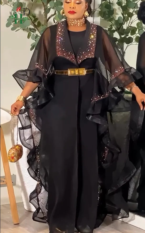African dresses for woman Turkey dress Robe Africaine African clothing Musilm Boubou Africain femme 2026 New wears 2 piece set