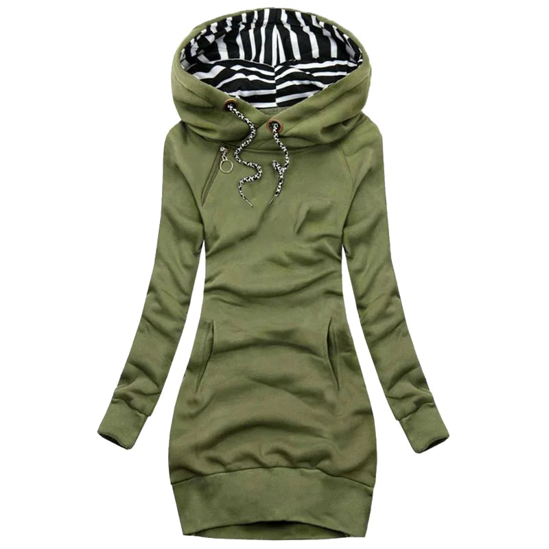Women Sweater Dress Long Sleeve Hoodie Dress Autumn Winter Casual Slim Sweater Hoodies Dress