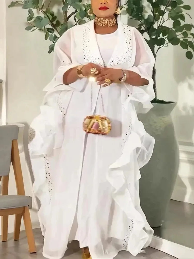 African dresses for woman Turkey dress Robe Africaine African clothing Musilm Boubou Africain femme 2026 New wears 2 piece set