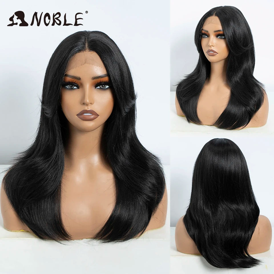 Noble Synthetic Lace Front Wig Long Straight Ombre lace Wig Cosplay part Wig Blonde Wigs For Women Lace Wig synthetic Lace Wig