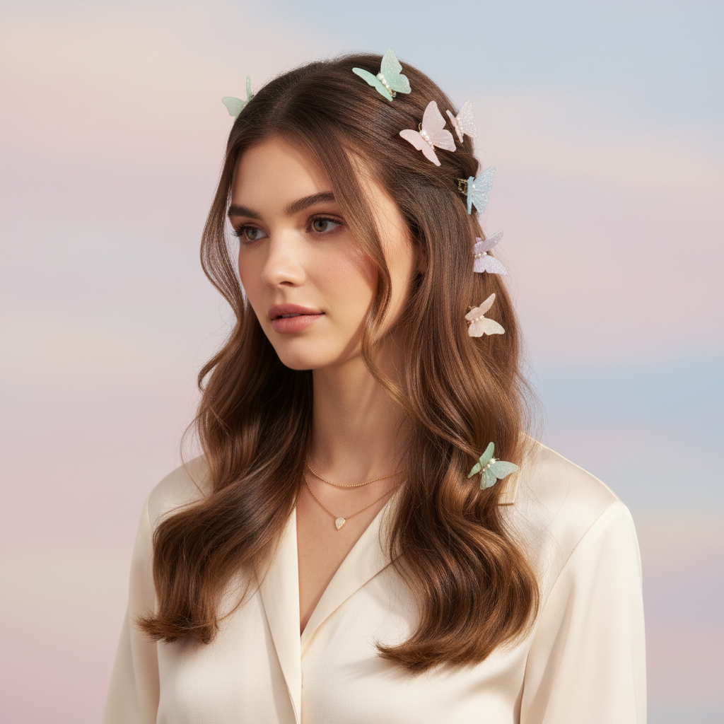 Butterfly Hair Clips Set