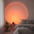 LED Sunset Projection Lamp creating warm ambient light